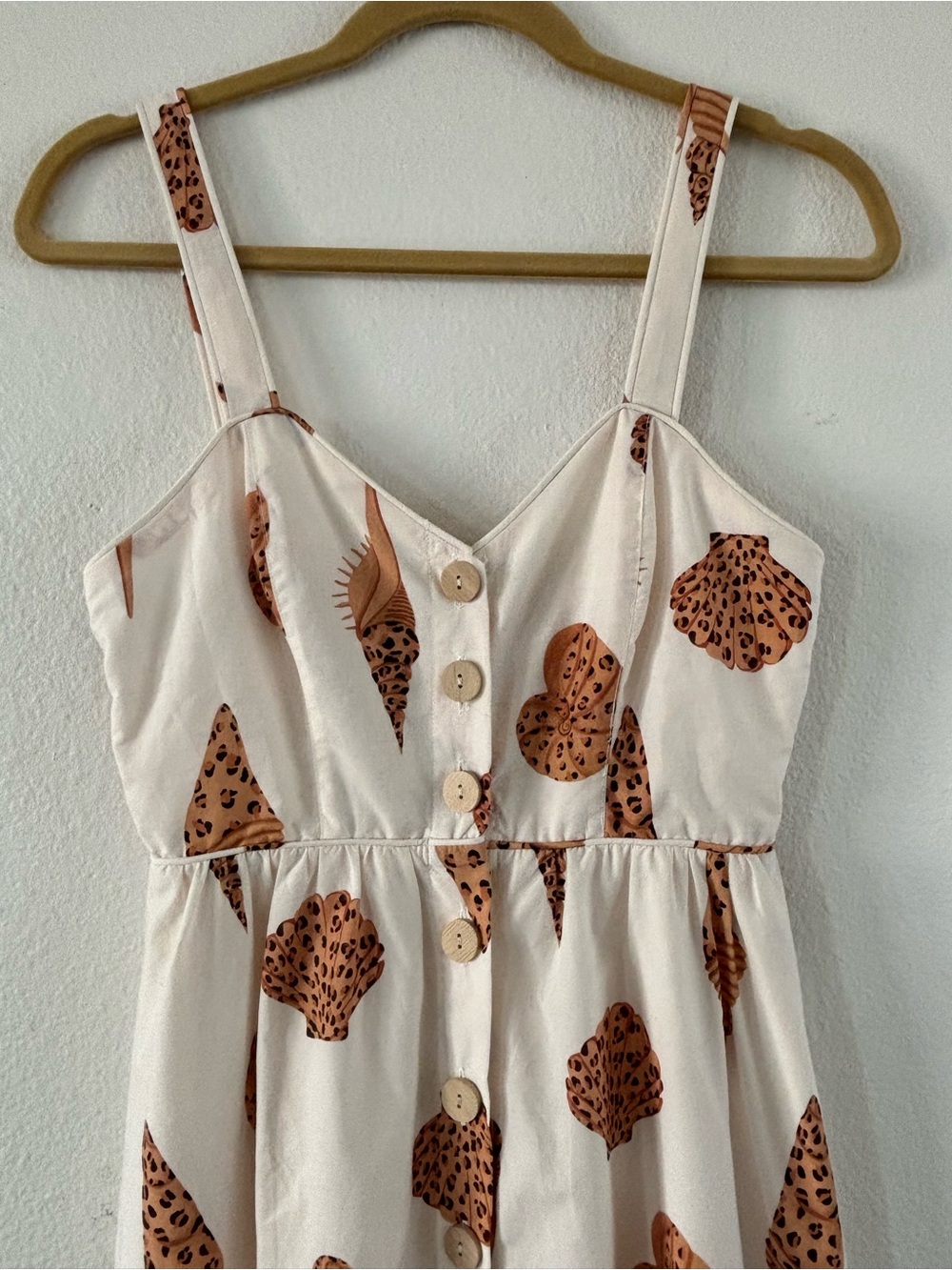 FARM Rio Leopard Shell Midi Sundress Off White Cream Cotton XS EUC - Picture 3 of 12
